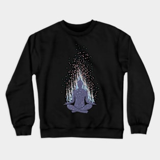 Enlightenment Meditation and Hands Drawn Yoga Pose Crewneck Sweatshirt